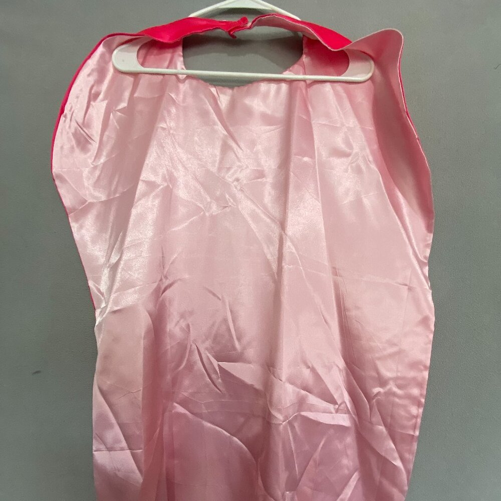 Hot Pink Satin Costume Cape / Cover Up | Reversible Light Pink Lining | One Size - Picture 5 of 5